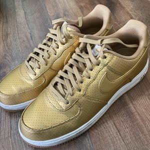 Gold Air Force 1 Sneakers